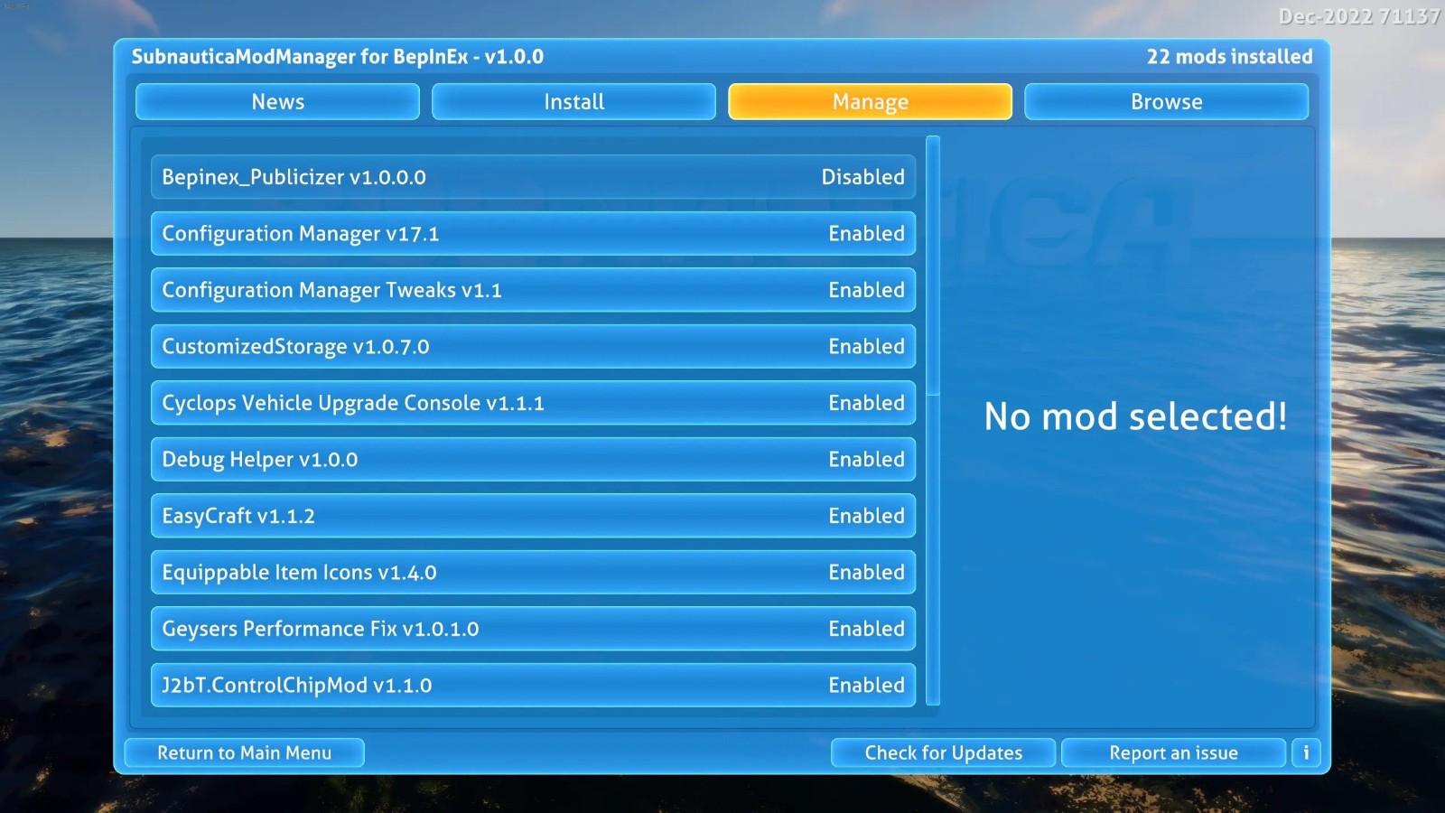 深海迷航BepInEx的Subnautica模组管理器