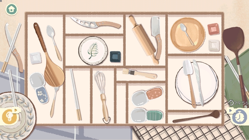 餐具整理关卡示意图